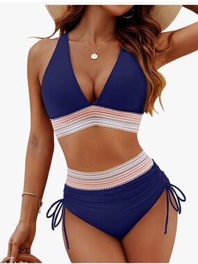 NWT Blooming Jelly bikini - Crochet-Trim High-Waist Bikini Set